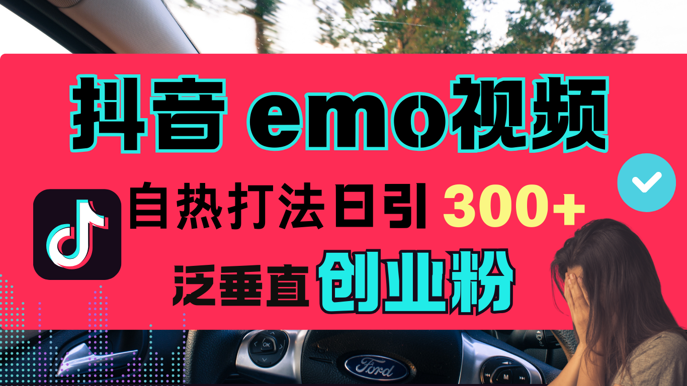 抖音“EMO视频”自热流打法，日引300+泛垂直创业粉-知联副业