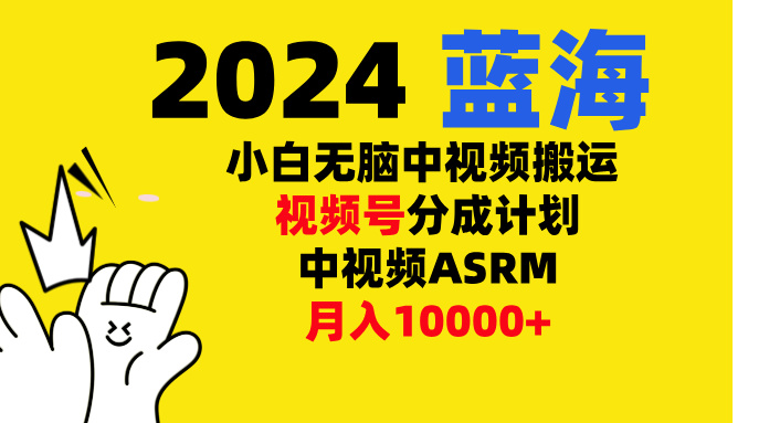 小白无脑复制-中视频视频号-分成计中视频ASRM-知联副业