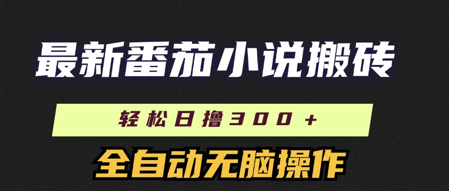 最新番茄小说搬砖，日撸300＋！全自动操作，可矩阵放大！-知联副业