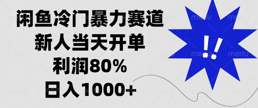 闲鱼冷门暴力赛道,利润80%,日入1000+新人当天开单,-知联副业