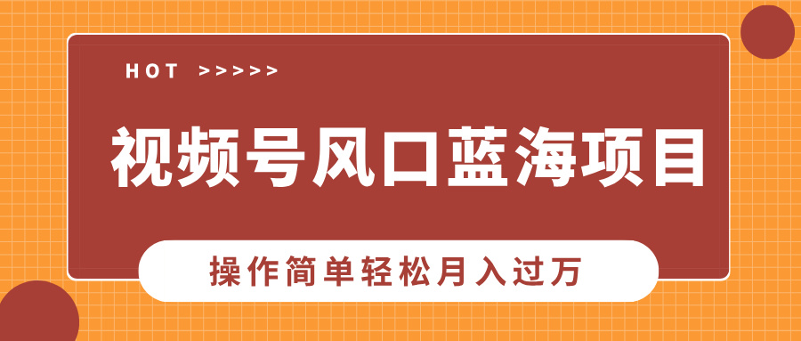 视频号风口蓝海项目，中老年人的流量密码，操作简单轻松月入过万-知联副业