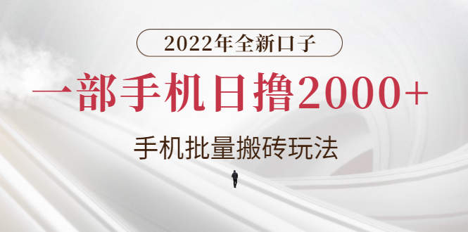 【副业项目3146期】2022年全新搬砖项目，手机批量搬运玩法，一部手机日撸1000+-知联副业