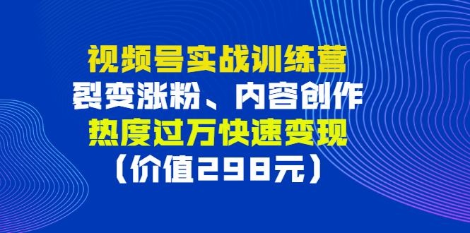 【副业项目3353期】视频号实战合集（视频号怎么创作推广涨粉）-知联副业