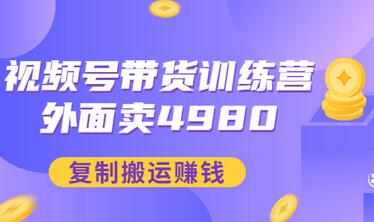 【副业项目3496期】外面卖4980【盗坤：视频号带货训练营】复制搬运赚钱（附电公商园文件）-知联副业