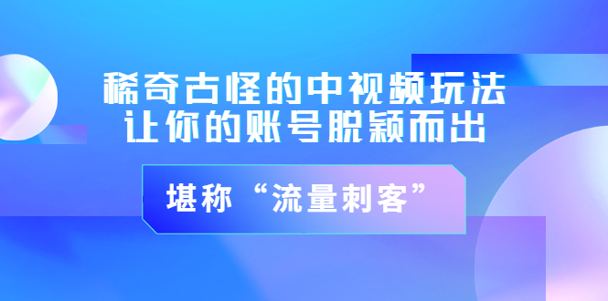 【副业项目3652期】稀奇古怪的中视频玩法，让你的账号脱颖而出，堪称“流量刺客”（图文+视频)-知联副业