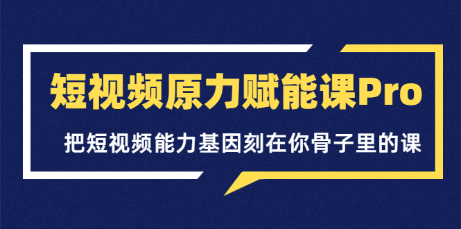 【副业项目3986期】短视频原力赋能课Pro，把短视频能力基因刻在你骨子里的课（价值4999元）-知联副业