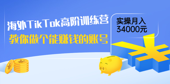 【副业项目4025期】海外TikTok高阶训练营：教你做个能赚钱的账号，实操月入34000元-知联副业