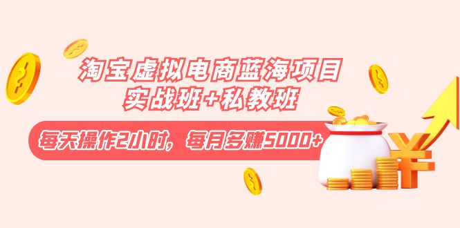 【副业项目4366期】淘宝虚拟电商蓝海项目实战班+私教班：每天操作2小时，每月多赚5000+-知联副业