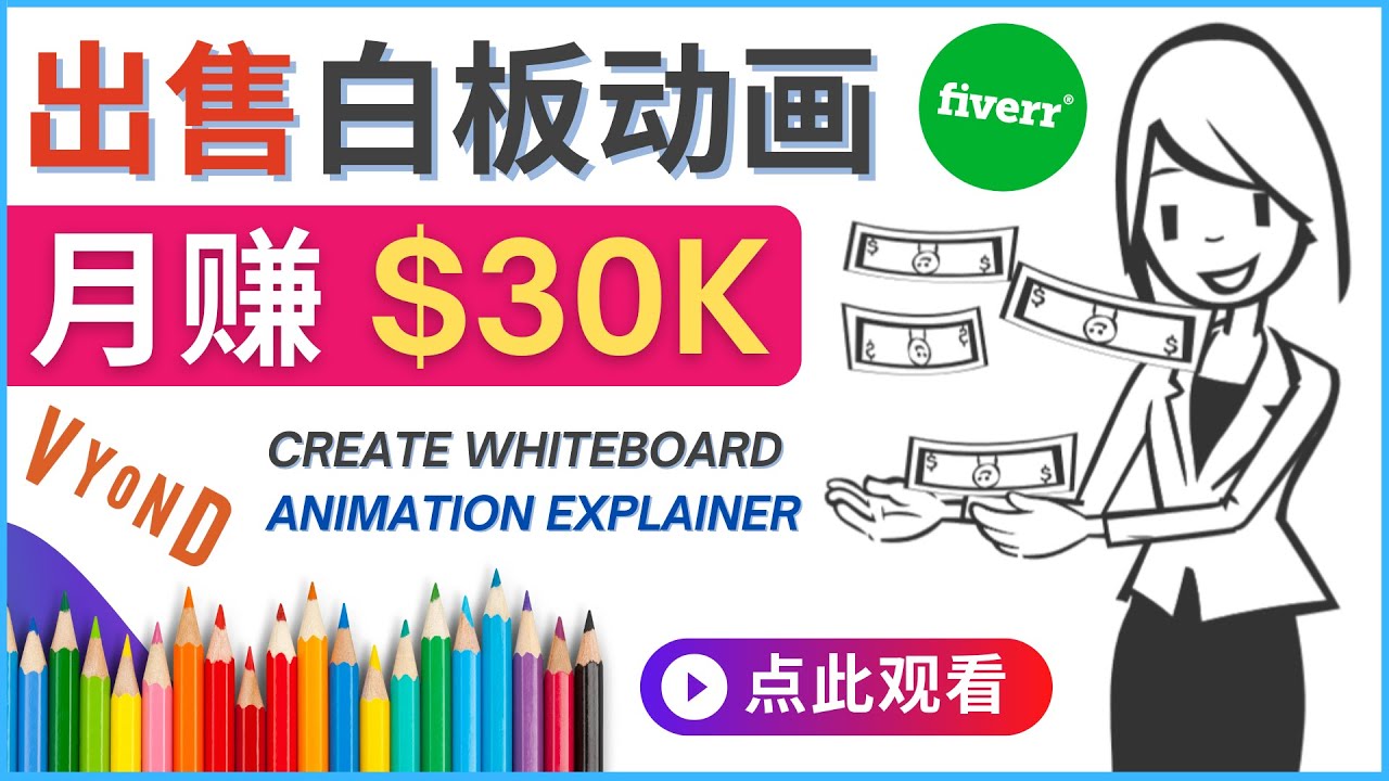 【副业项目4579期】如何用最简单制作白板动画（WhiteBoard Animation）月赚3万美元-知联副业