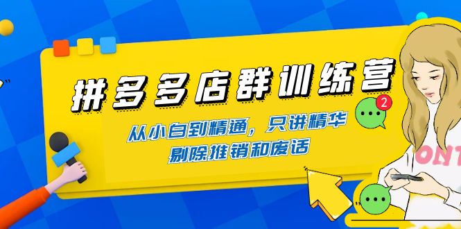 【副业项目4593期】98K电商学院·拼多多店群培训课，0基础也能学，从入门到精通-价值2499元-知联副业