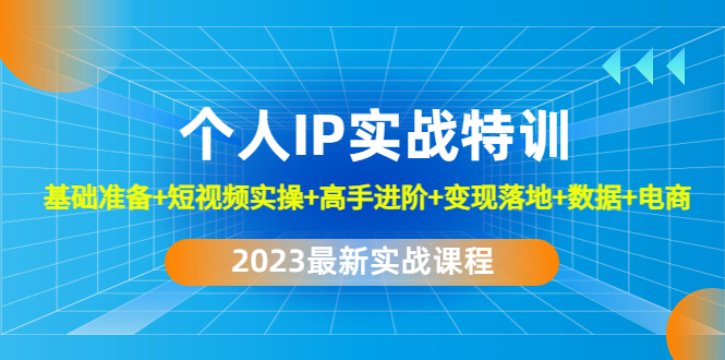 【副业项目4959期】2023个人IP实战特训：基础准备+短视频实操+高手进阶+变现落地+数据+电商-知联副业