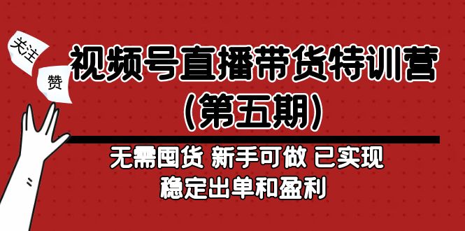【副业项目5139期】视频号直播带货特训营（第五期）无需囤货 新手可做 已实现稳定出单和盈利-知联副业