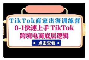 【副业项目5013期】TikTok商家出海训练营：0-1快速上手 TikTok跨境电商底层逻辑-知联副业