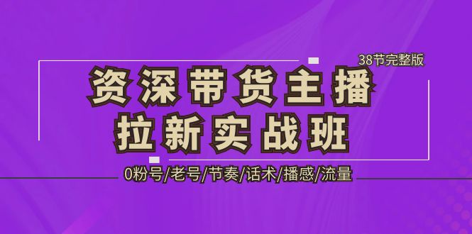 【副业项目5333期】资深·带货主播拉新实战班，0粉号/老号/节奏/话术/播感/流量-38节完整版-知联副业