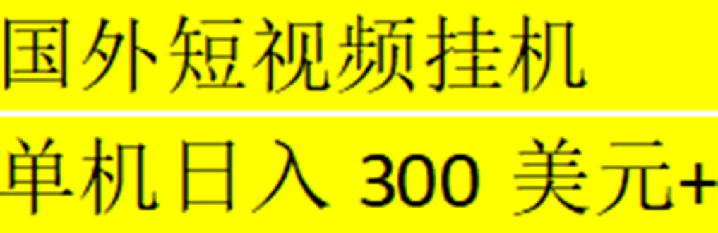 【副业项目5287期】海外暴力短视频挂机全自动撸美金 单机日入300美元+【脚本免费】-知联副业