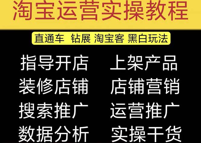 【副业项目5247期】2023淘宝开店教程0基础到高级全套视频网店电商运营培训教学课程（2月更新）-知联副业