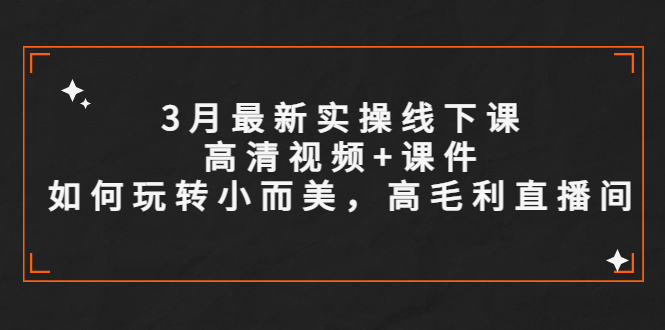 【副业项目5675期】3月最新实操线下课高清视频+课件，如何玩转小而美，高毛利直播间-知联副业