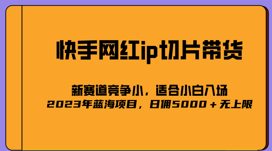 【副业项目5464期】2023爆火的快手网红IP切片，号称日佣5000＋的蓝海项目，二驴的独家授权-知联副业