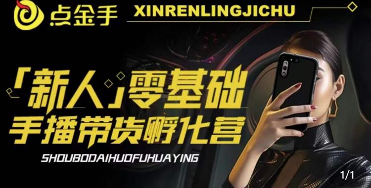 【副业项目6097期】2023点金手·新人零基础手播带货孵化营：账号运营篇+主播话术篇+数据流量篇等-知联副业