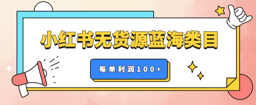 【副业项目6222期】小红书无货源做蓝海类目【每单利润50-200+】，单月轻松过万【揭秘】-知联副业