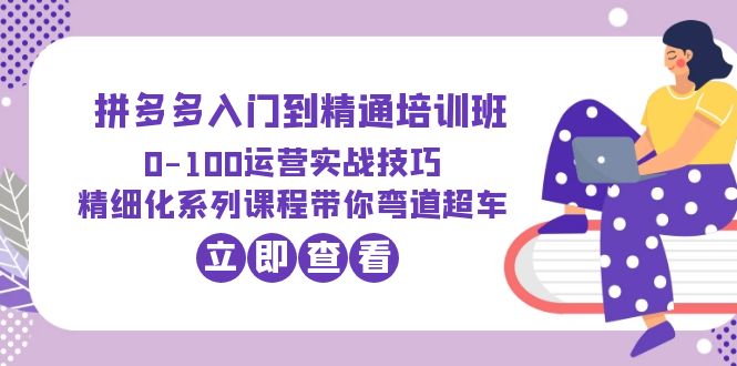 【副业项目6297期】2023拼多多入门到精通培训班：0-100运营实战技巧 精细化系列课带你弯道超车-知联副业