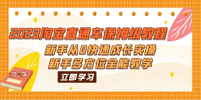 【副业项目6346期】2023淘宝直通车保姆级教程：新手从0快速成长实操，新手多方位全能教学-知联副业