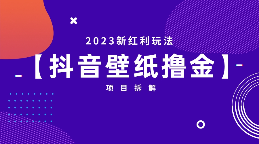 【副业项目6746期】2023新红利玩法：抖音壁纸撸金项目-知联副业