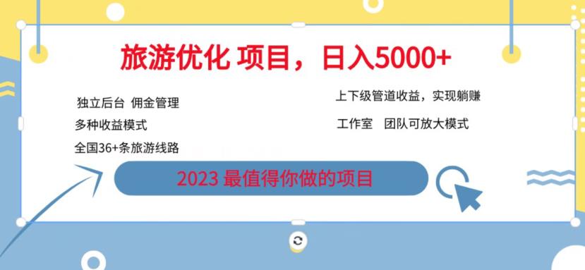 【副业项目6884期】旅游项目最新模式，独立后台+全国35+线路，日入5000+【揭秘】-知联副业