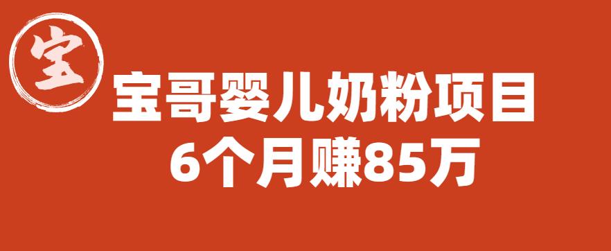 【副业项目6416期】宝哥婴儿奶粉项目，6个月赚85w【图文非视频】【揭秘】-知联副业
