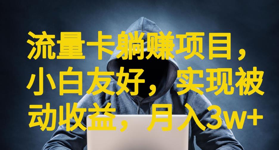【副业项目6842期】流量卡躺赚项目，小白友好，开设后台，实现被动收益，只要出卡，就能一直赚钱，利润高昂【揭秘】-知联副业