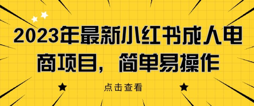 【副业项目6532期】2023年最新小红书成人电商项目，简单易操作【详细教程】-知联副业