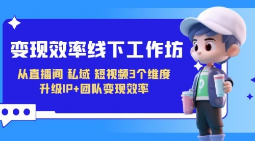 【副业项目7241期】变现-效率线下工作坊，从直播间、私域、短视频3个维度 升级IP+团队变现效率-知联副业
