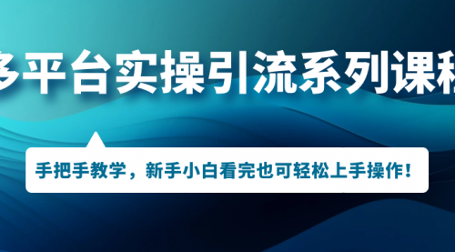 【副业项目7293期】多平台实操引流系列课程，手把手教学，新手小白看完也可轻松上手引流操作！-知联副业