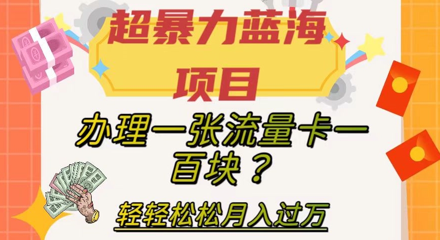 【副业项目8024期】超暴力蓝海项目，办理一张流量卡一百块？轻轻松松月入过万，保姆级教程【揭秘】-知联副业