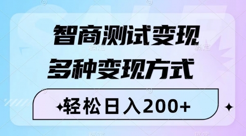 【副业项目8288期】智商测试变现，轻松日入200+，几分钟一个视频，多种变现方式（附780G素材）-知联副业
