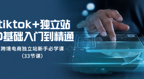 【副业项目8304期】tk+独立站从0基础入门到精通，跨境电商独立站新手必学课-知联副业