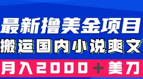 【副业项目8408期】国内小说爽文搬运到国外,复制粘贴一月2000+美金-知联副业