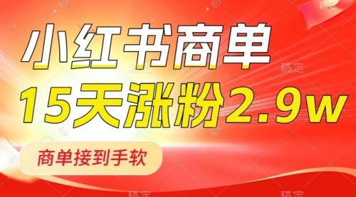 【副业项目8480期】小红书商单最新玩法，新号15天2.9w粉，接单到手软-知联副业