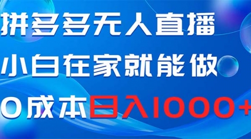 【副业项目8603期】拼多多无人直播，小白在家就能做，0成本日入1000+-知联副业