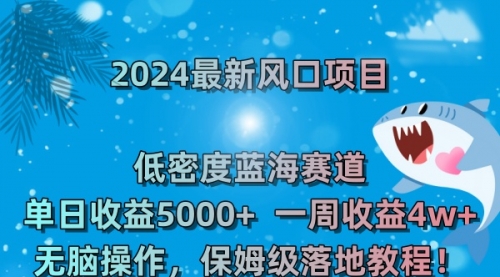 【副业8681期】2024最新风口项目 低密度蓝海赛道，日收益5000+周收益4w+ 无脑操作-知联副业