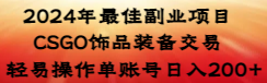 【副业8982期】2024年最佳副业项目 CSGO饰品装备交易 轻易操作单账号日入200+-知联副业