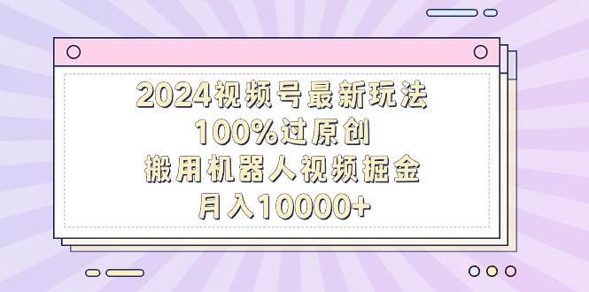 2024视频号最新玩法，100%过原创，搬用机器人视频掘金，月入10000+-知联副业