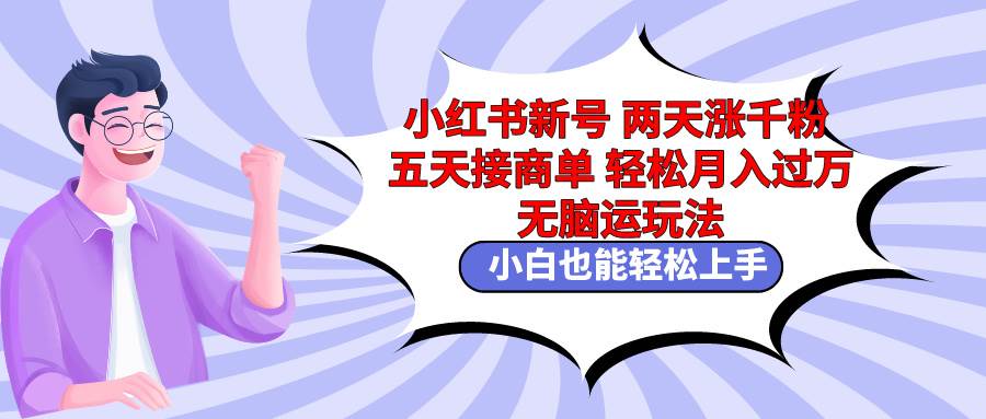小红书新号两天涨千粉五天接商单轻松月入过万 无脑搬运玩法 小白也能轻…-知联副业