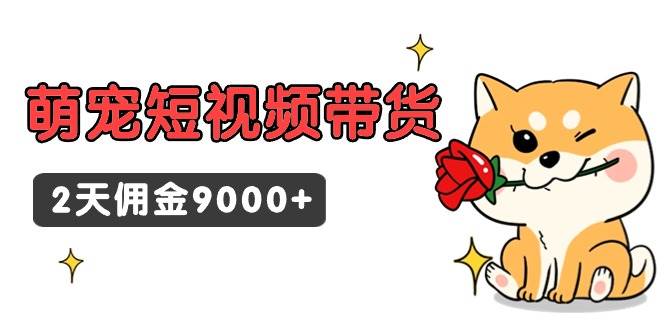东哲日记·萌宠短视频带货，2天佣金9000+-知联副业