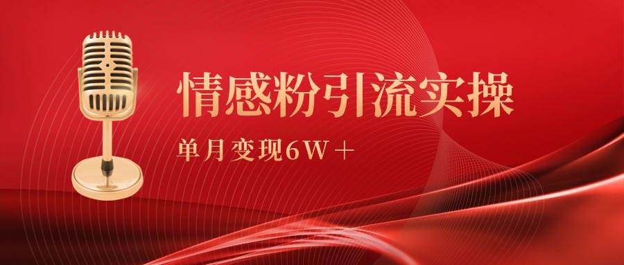 单月变现6w+，情感粉引流变现实操课-知联副业
