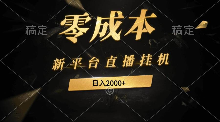 新平台直播挂机最新玩法，0成本，不违规，日入2000+-知联副业