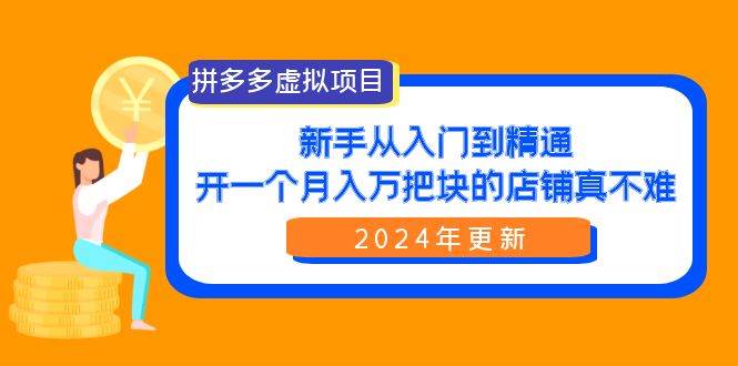 拼多多虚拟项目：入门到精通，开一个月入万把块的店铺 真不难（24年更新）-知联副业