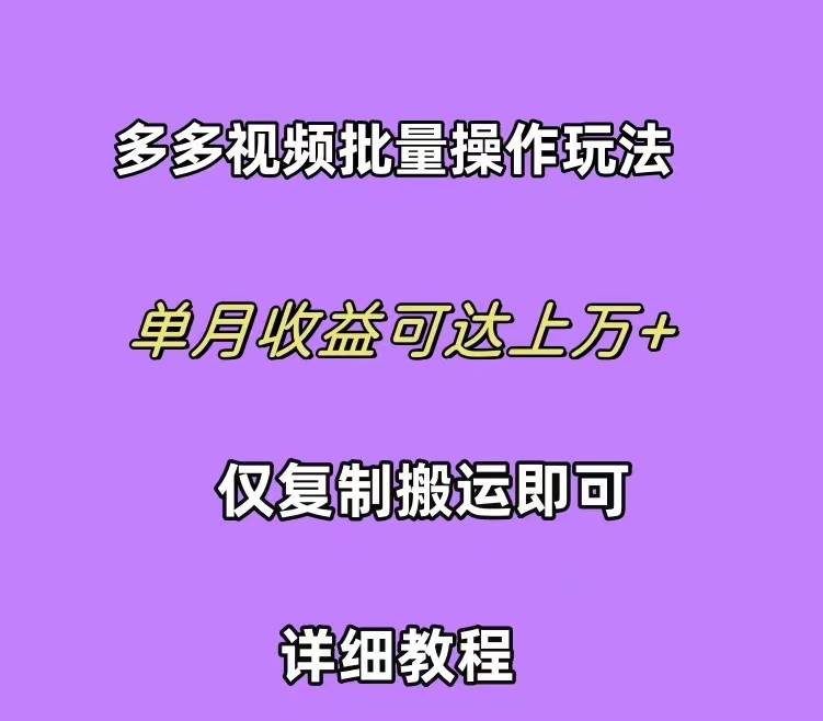 拼多多视频带货快速过爆款选品教程 每天轻轻松松赚取三位数佣金 小白必…-知联副业