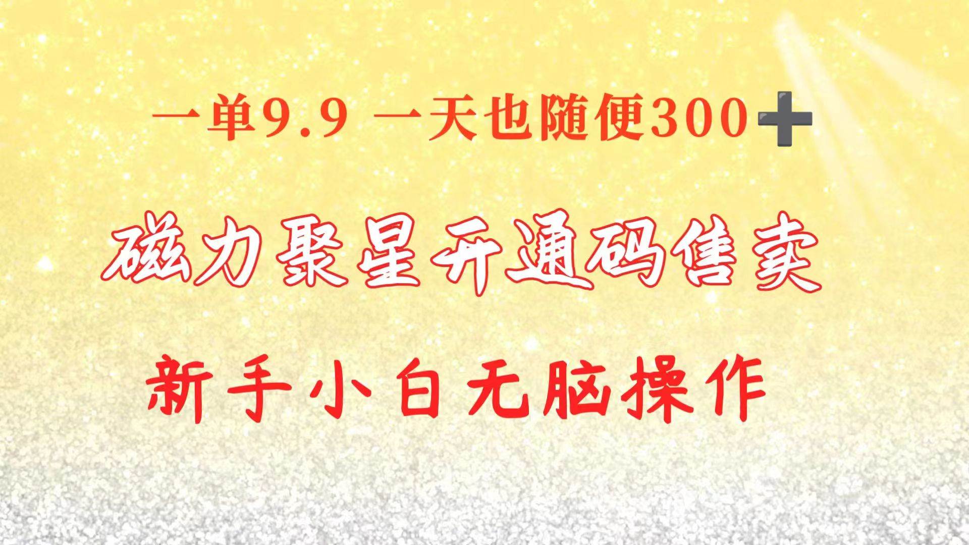 快手磁力聚星码信息差 售卖  一单卖9.9  一天也轻松300+ 新手小白无脑操作-知联副业
