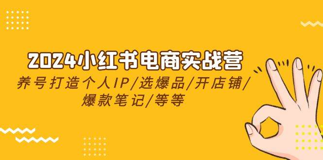 2024小红书电商实战营，养号打造IP/选爆品/开店铺/爆款笔记/等等（24节）-知联副业